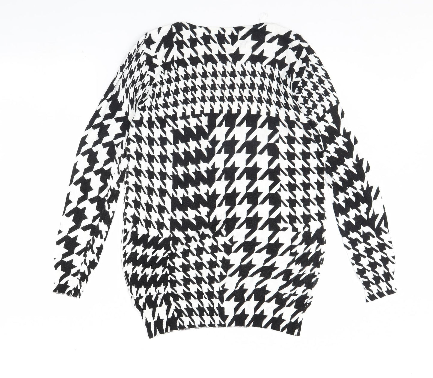 M&s Womens Black Herringbone  Pullover Jumper Size 12