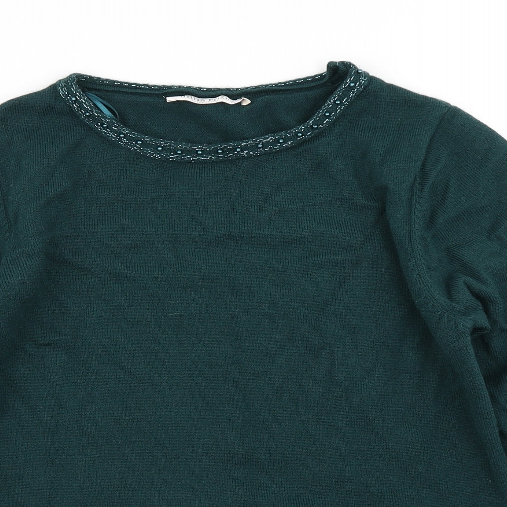 Anna Rose Womens Green  Knit Pullover Jumper Size S
