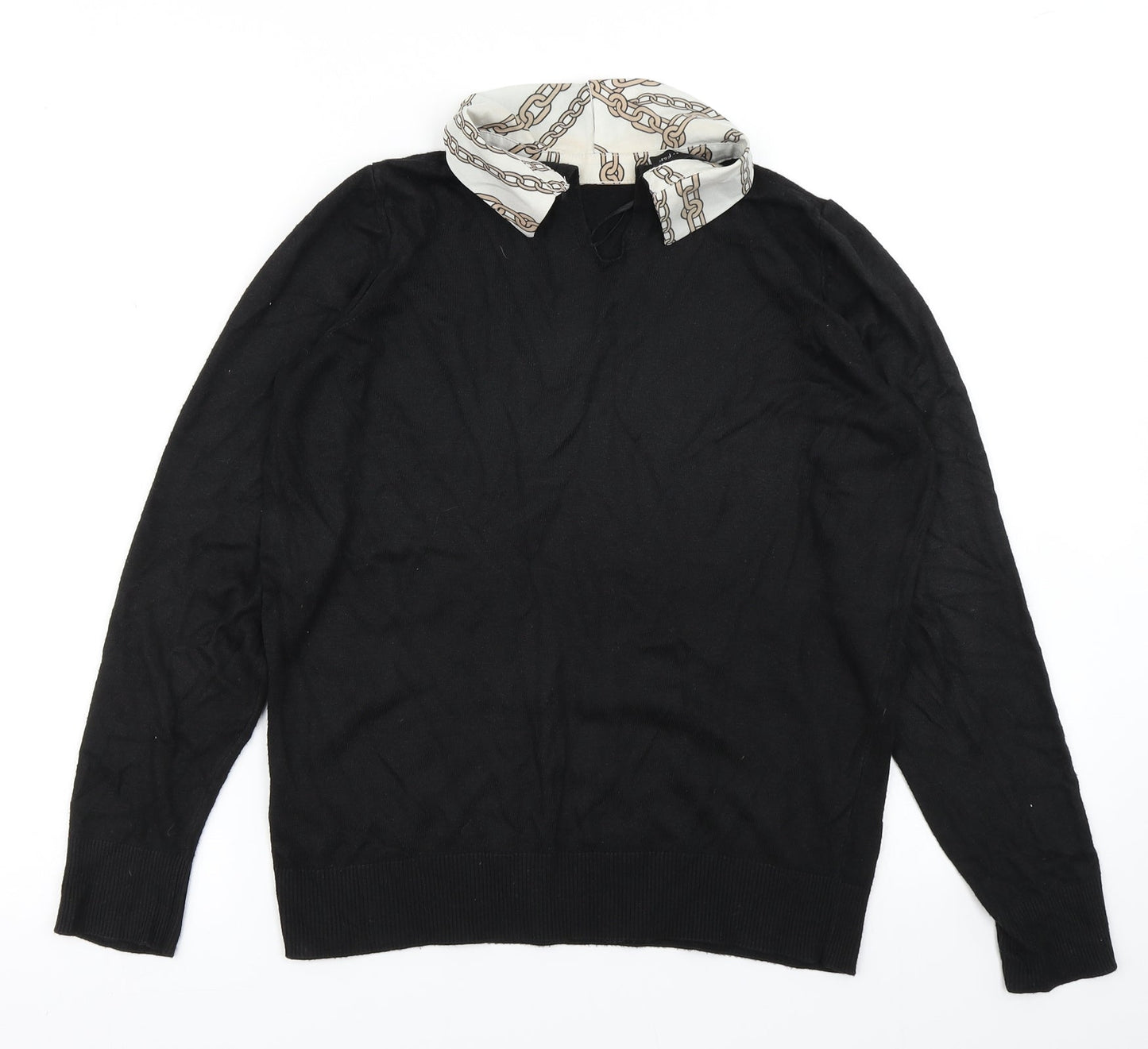 F&F Womens Black  Knit Pullover Jumper Size 8