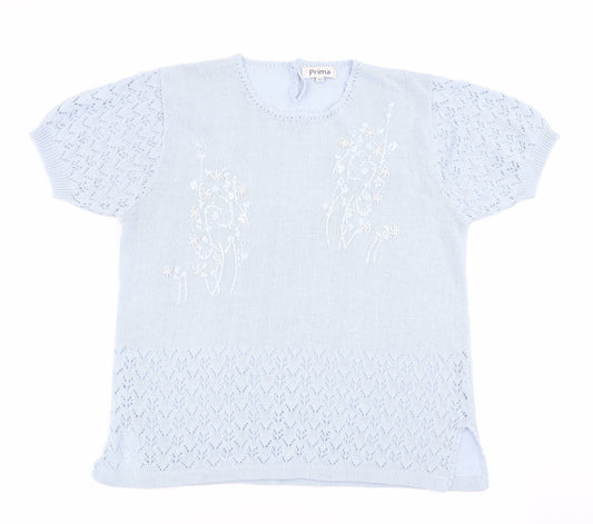 Prima Womens Blue   Basic T-Shirt Size XL
