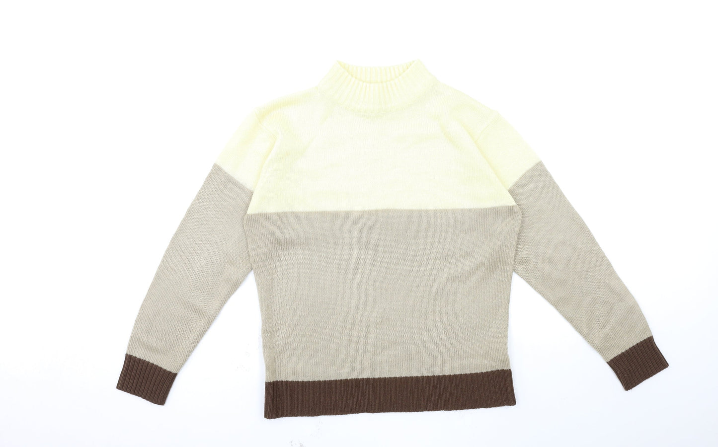 Damart Womens Beige Striped Knit Pullover Jumper Size 10