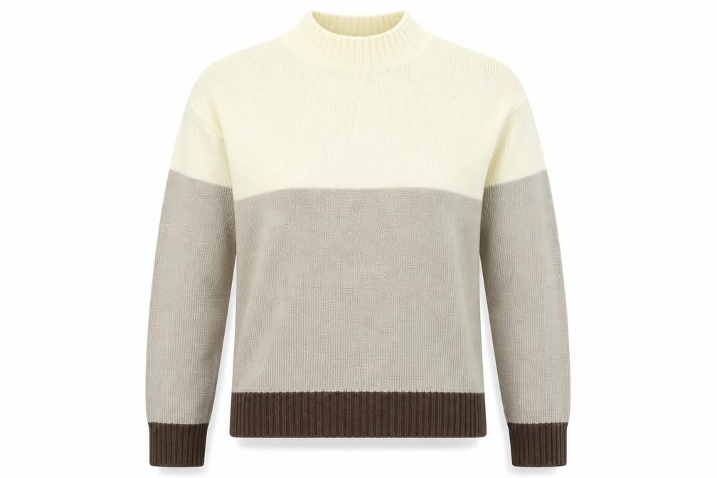 Damart Womens Beige Striped Knit Pullover Jumper Size 10