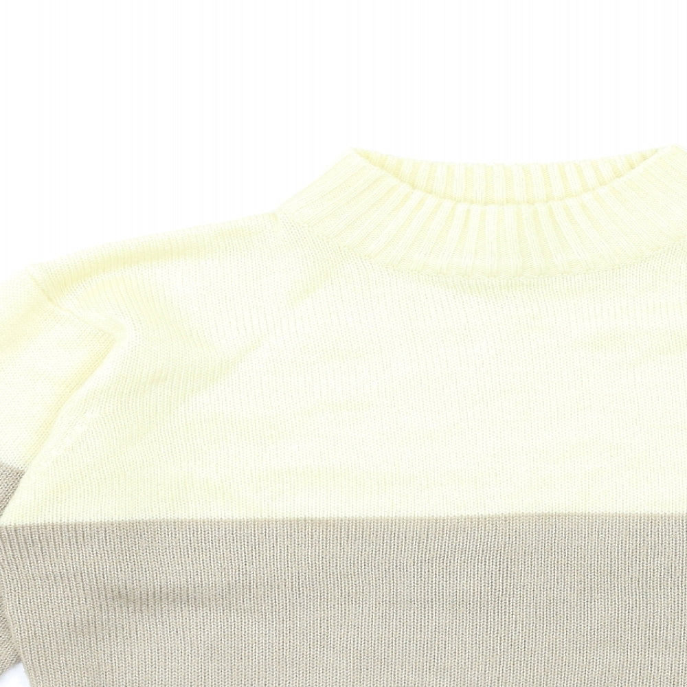 Damart Womens Beige Striped Knit Pullover Jumper Size 10