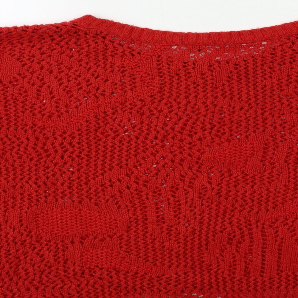 Papaya Womens Red  Knit Pullover Jumper Size 16