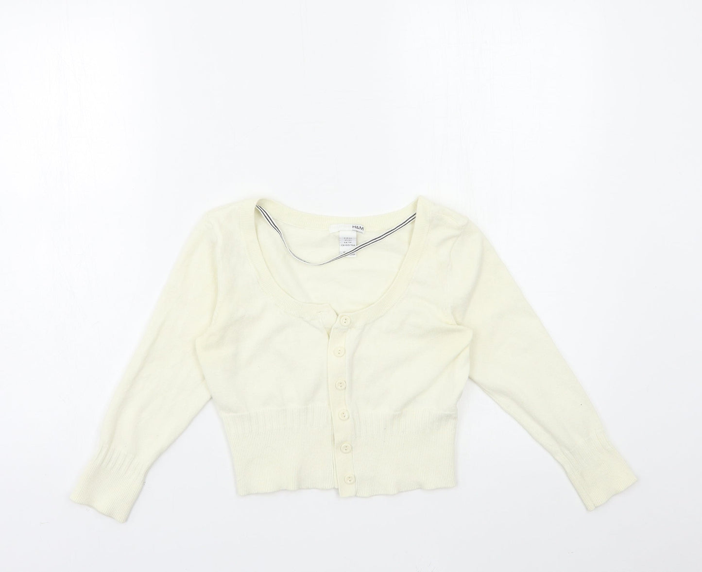 H&M Womens Beige  Knit Cardigan Jumper Size XS