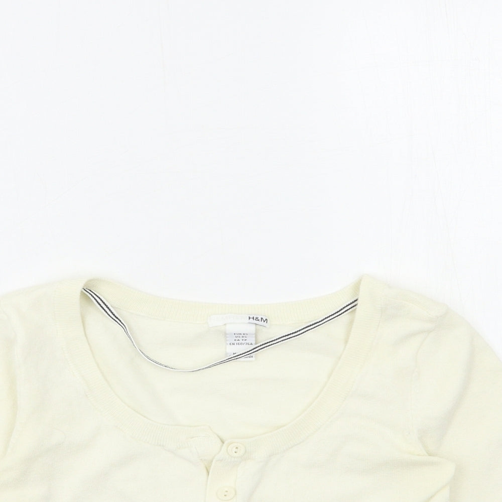 H&M Womens Beige  Knit Cardigan Jumper Size XS