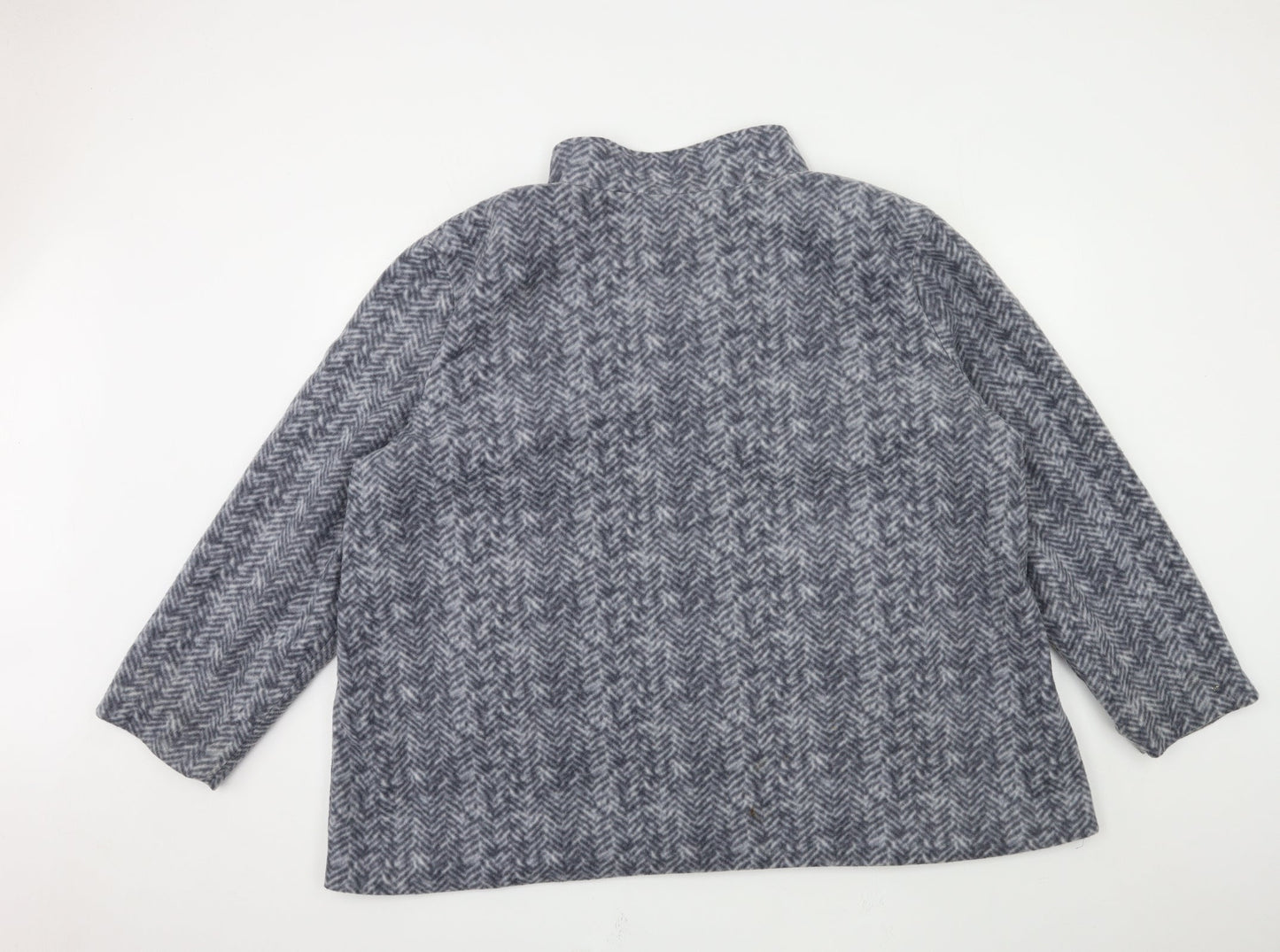 Anne De Lancay Womens Grey Check  Overcoat Coat Size 2XL
