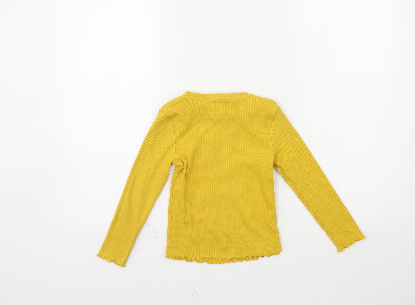 George Girls Yellow   Basic T-Shirt Size 5-6 Years