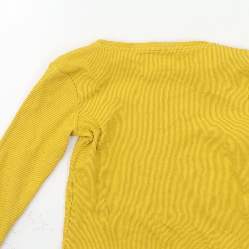 George Girls Yellow   Basic T-Shirt Size 5-6 Years