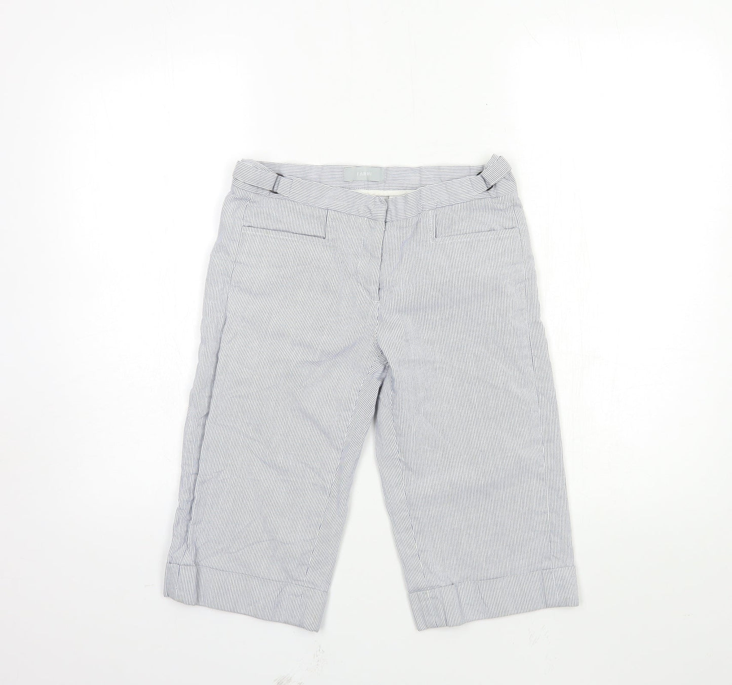 FARH Womens Blue Striped  Cropped Trousers Size 28 in