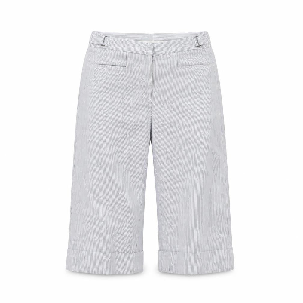 Farhi by Nicole Farhi Womens Blue Striped  Cropped Trousers Size 28 in