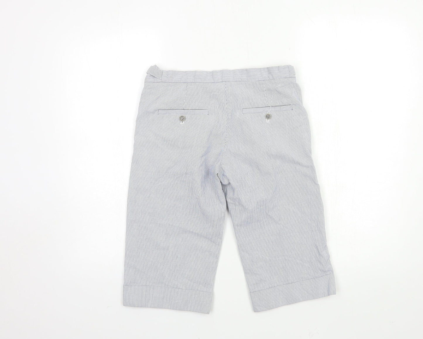 FARH Womens Blue Striped  Cropped Trousers Size 28 in