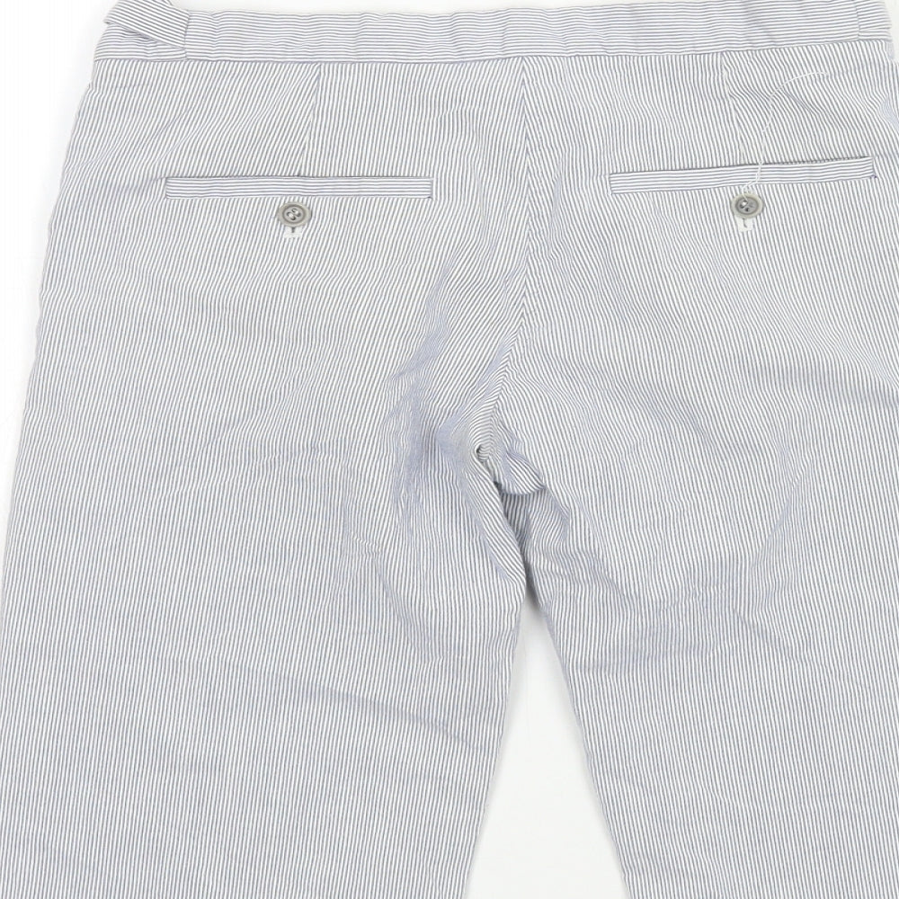 FARH Womens Blue Striped  Cropped Trousers Size 28 in