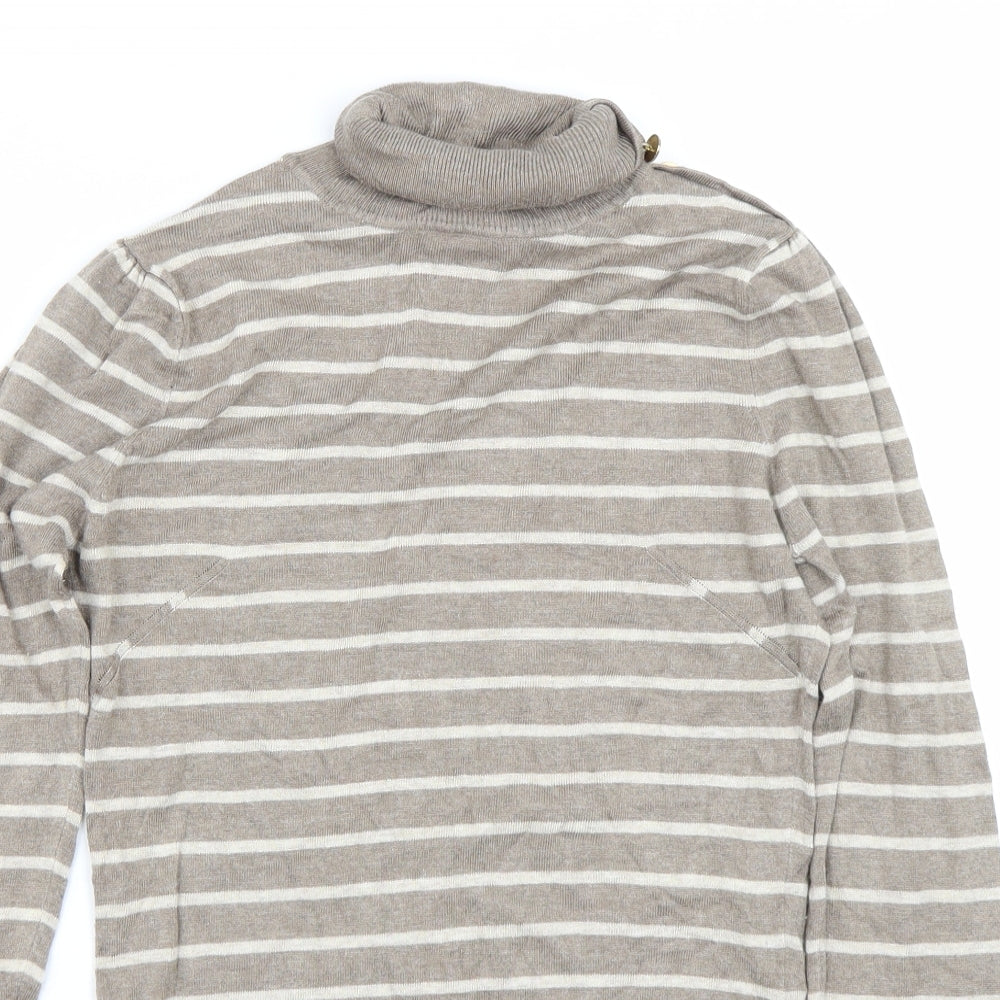 Warehouse Womens Brown Striped  Pullover Jumper Size 8