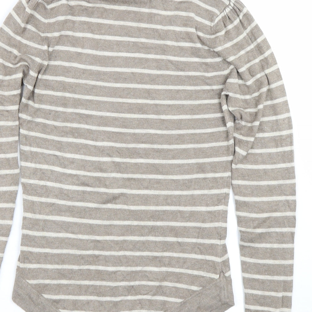 Warehouse Womens Brown Striped  Pullover Jumper Size 8
