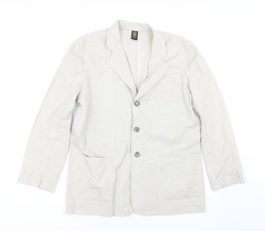 Kwan Womens Beige   Jacket Blazer Size L