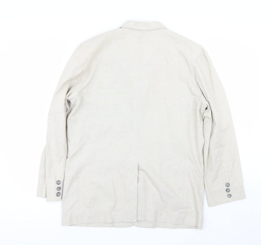 Kwan Womens Beige   Jacket Blazer Size L