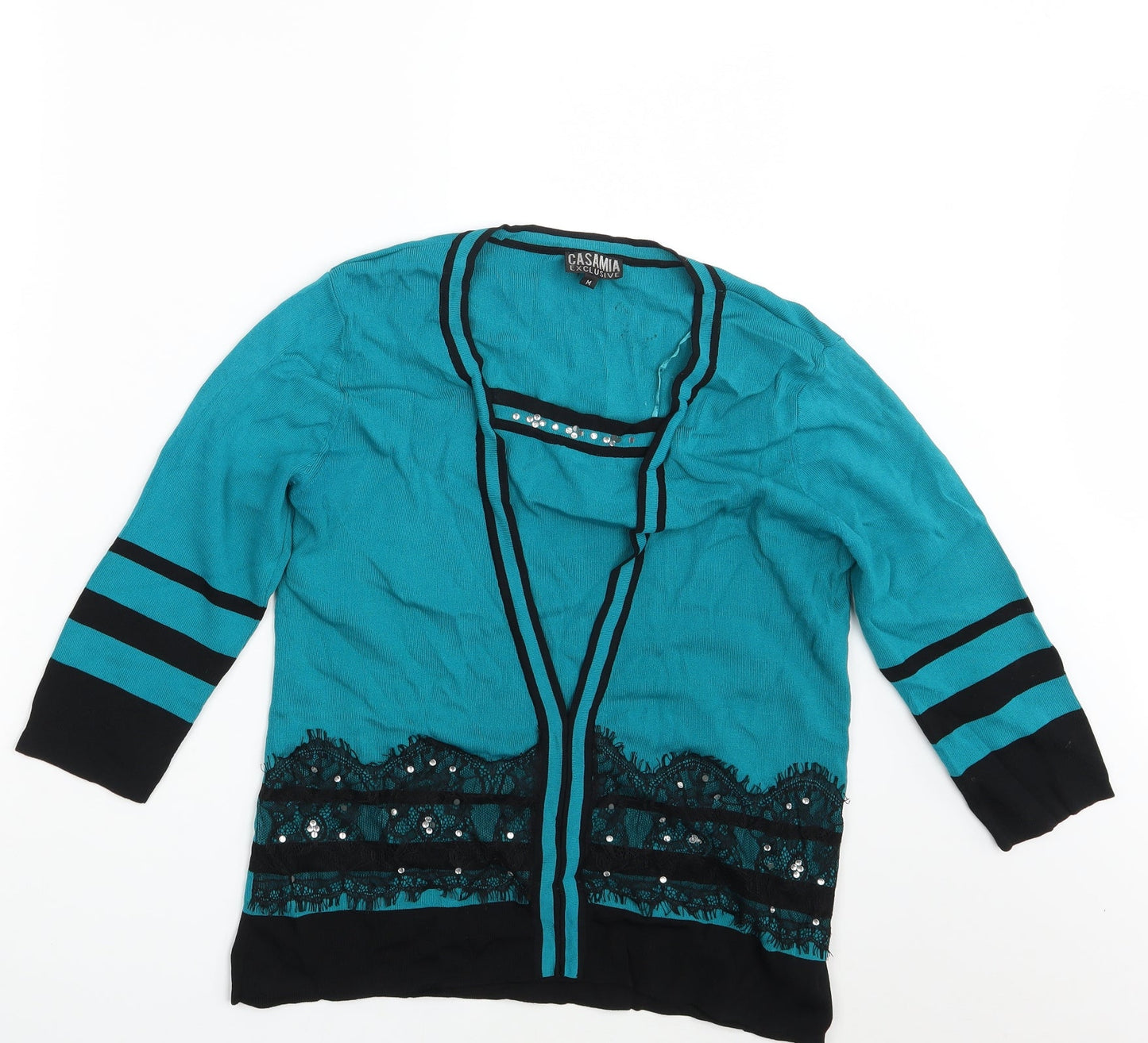 Casamia Womens Blue Striped  Pullover Jumper Size M