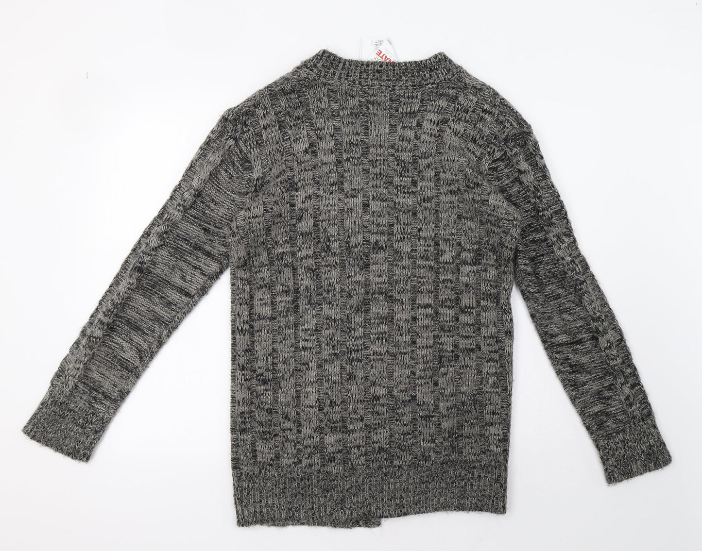 happit Womens Grey  Knit Cardigan Jumper Size L