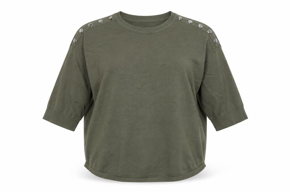 Fransa Womens Green   Pullover Sweatshirt Size L