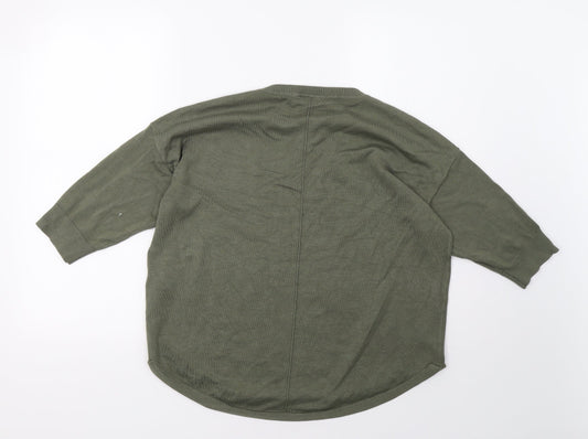 fransa Womens Green   Pullover Sweatshirt Size L