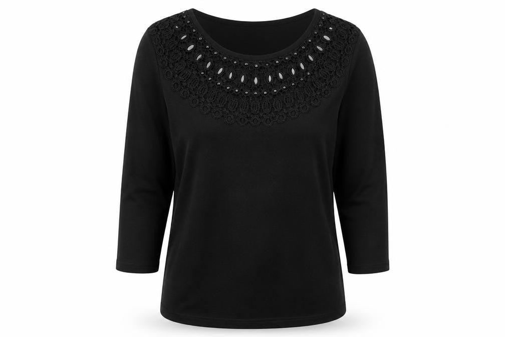 Femme Womens Black  Knit Pullover Jumper Size S