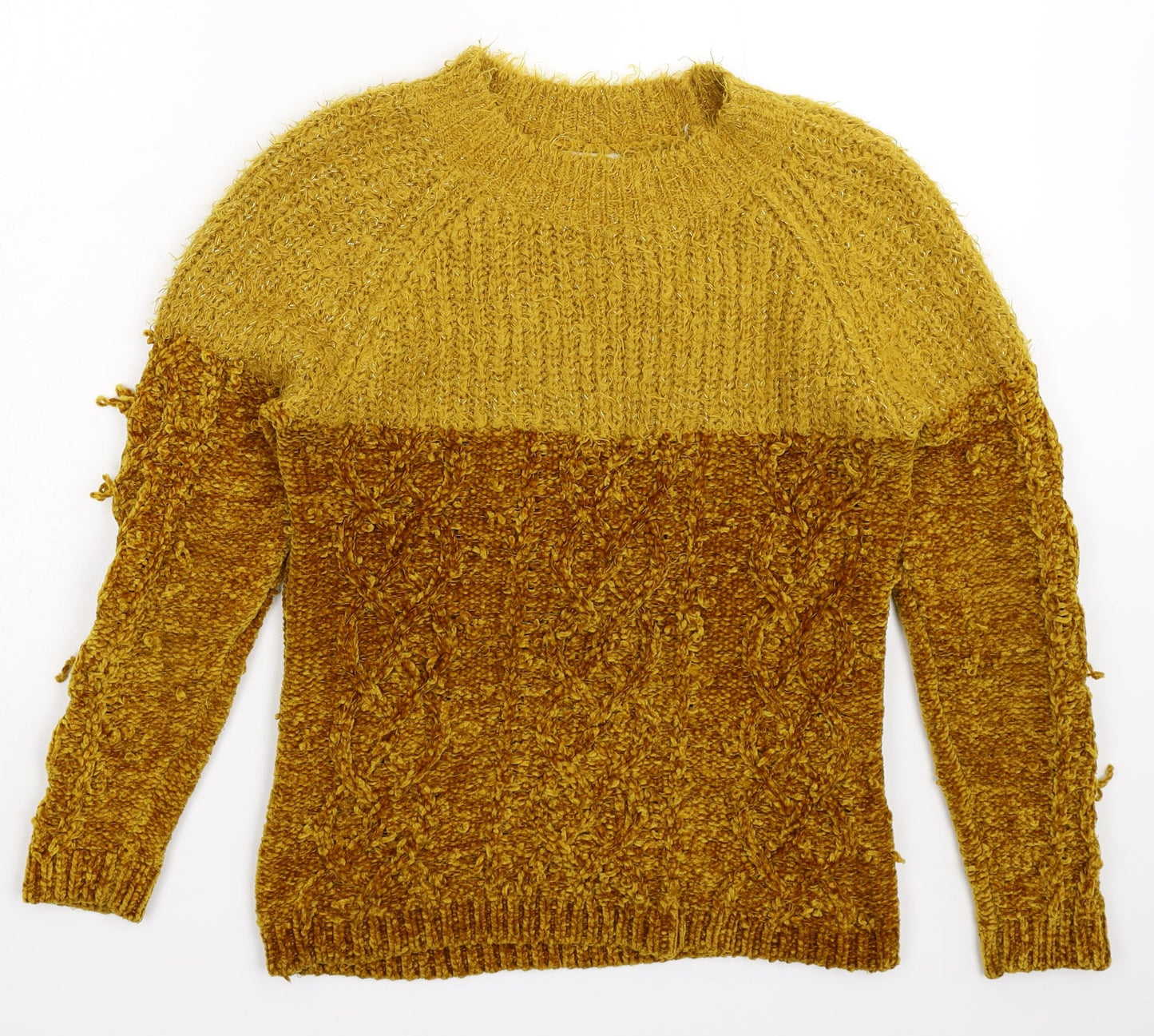 Papaya Womens Yellow  Knit Pullover Jumper Size S