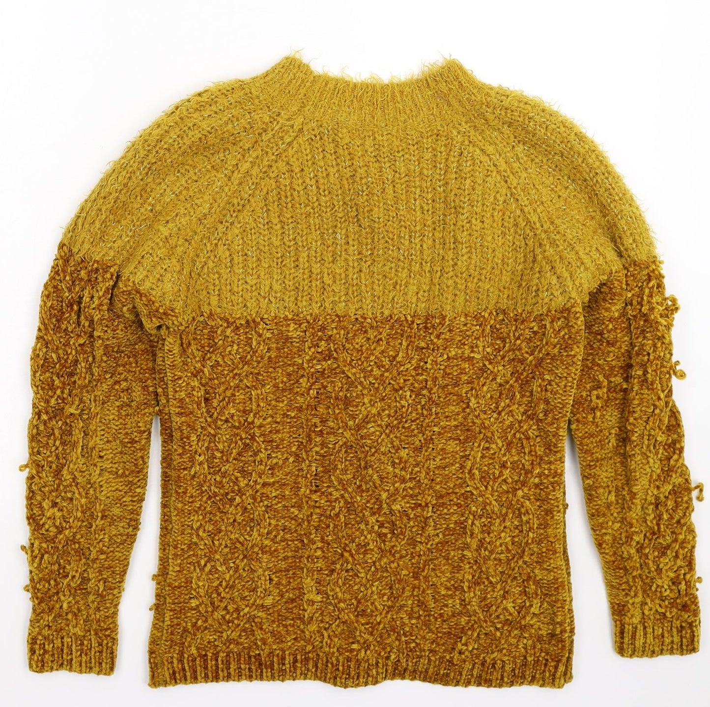 Papaya Womens Yellow  Knit Pullover Jumper Size S