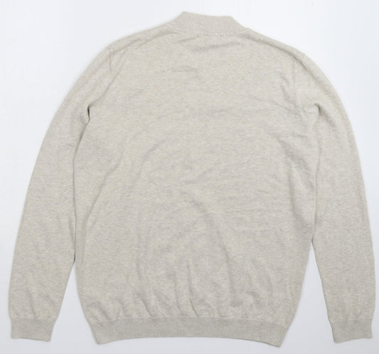 New Look Mens Grey  Knit Pullover Jumper Size L