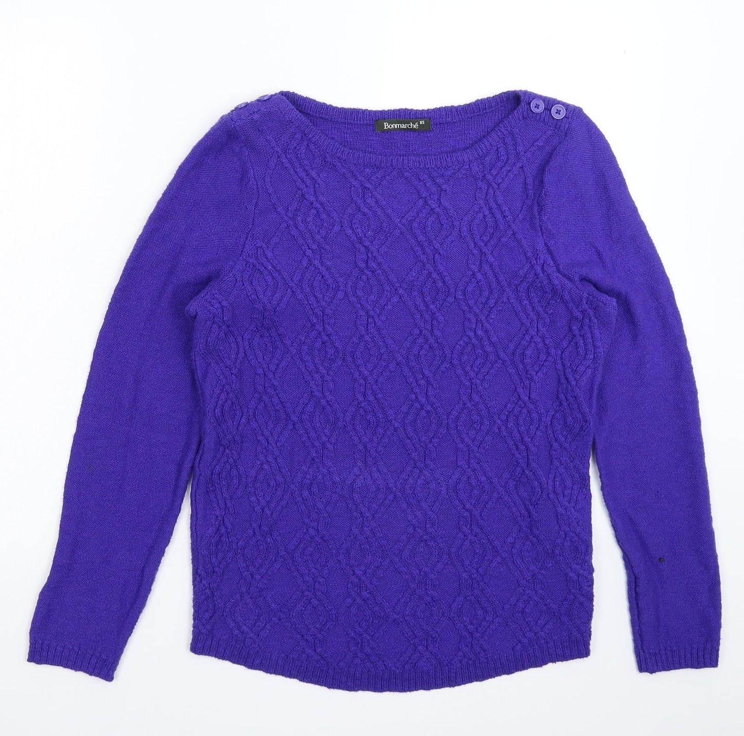 Bonmarché Womens Blue  Knit Pullover Jumper Size XS