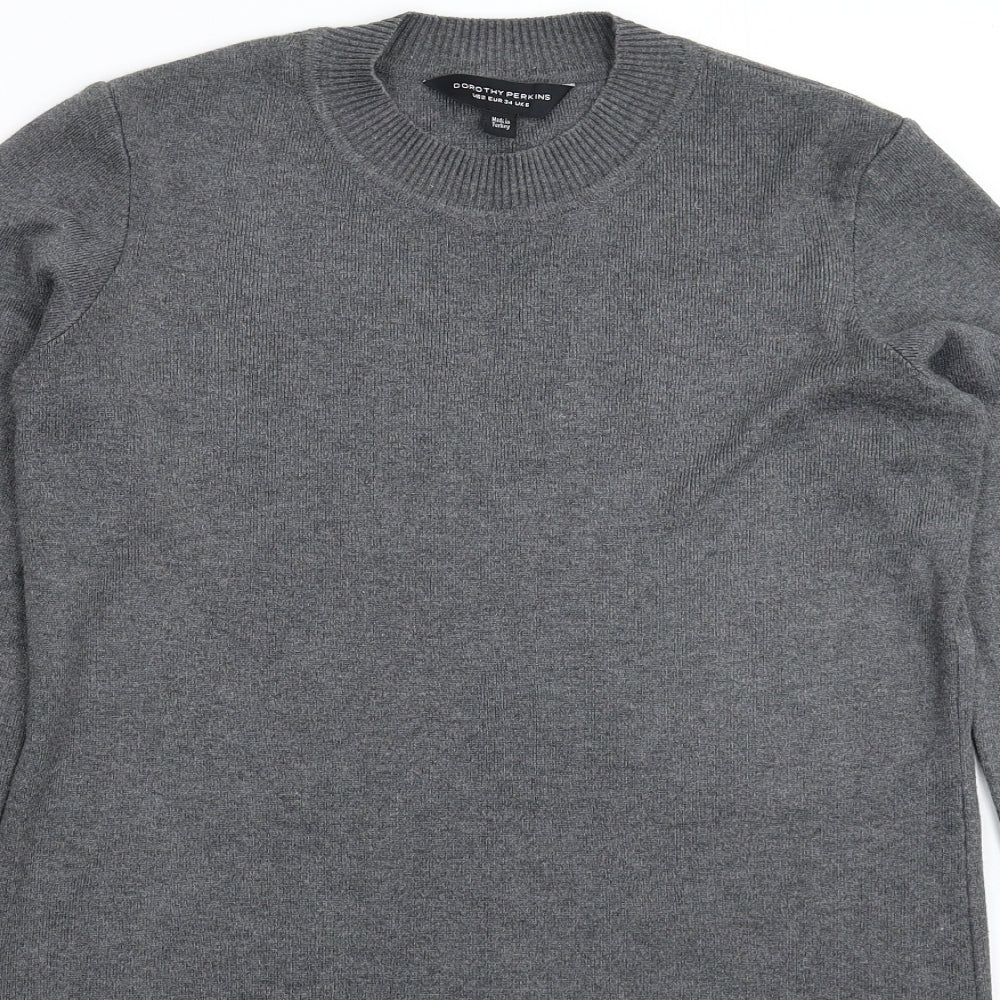 Dorothy Perkins Womens Grey  Knit Pullover Jumper Size 6