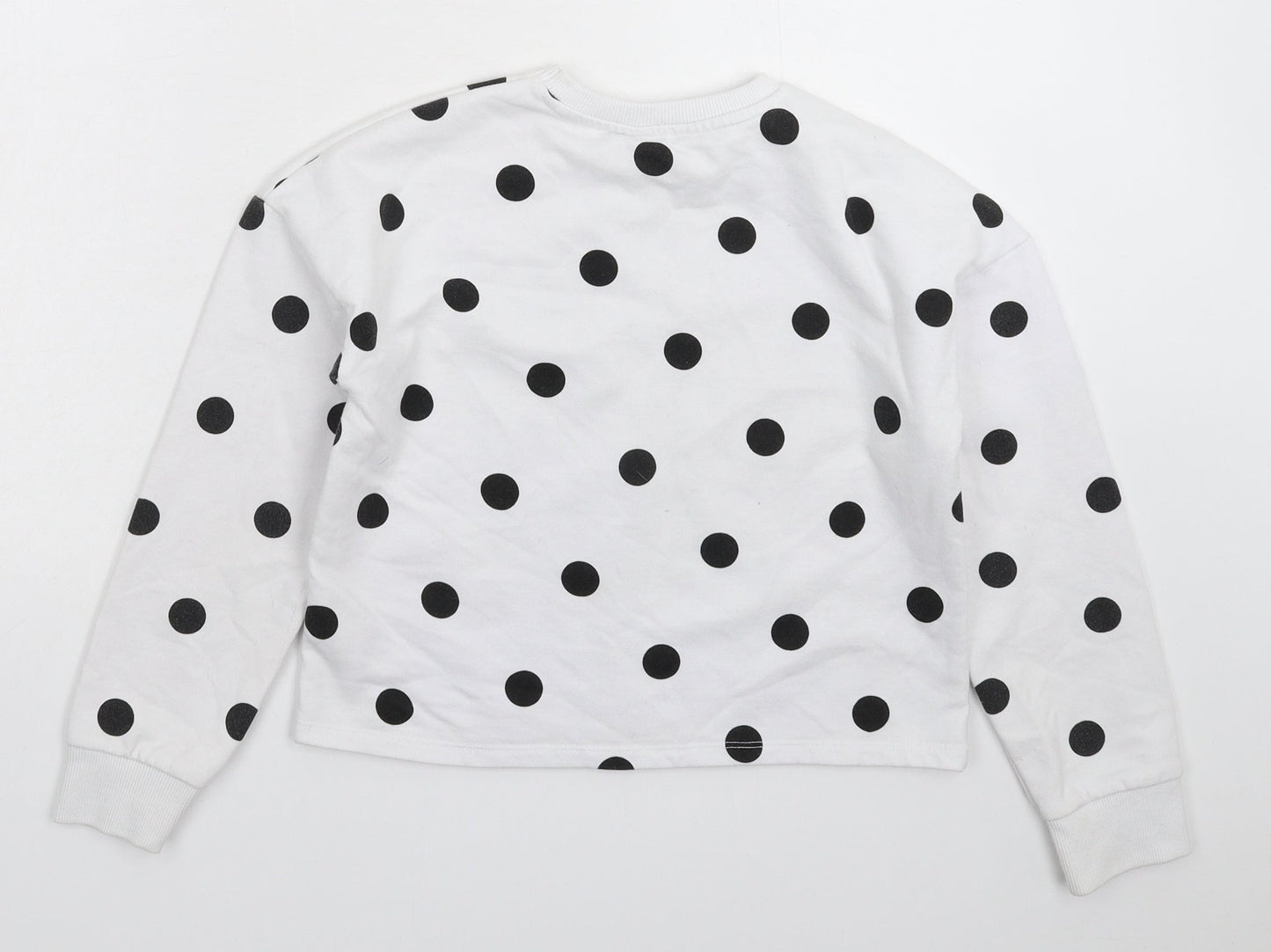 Primark Girls White Polka Dot  Pullover Sweatshirt Size 10-11 Years