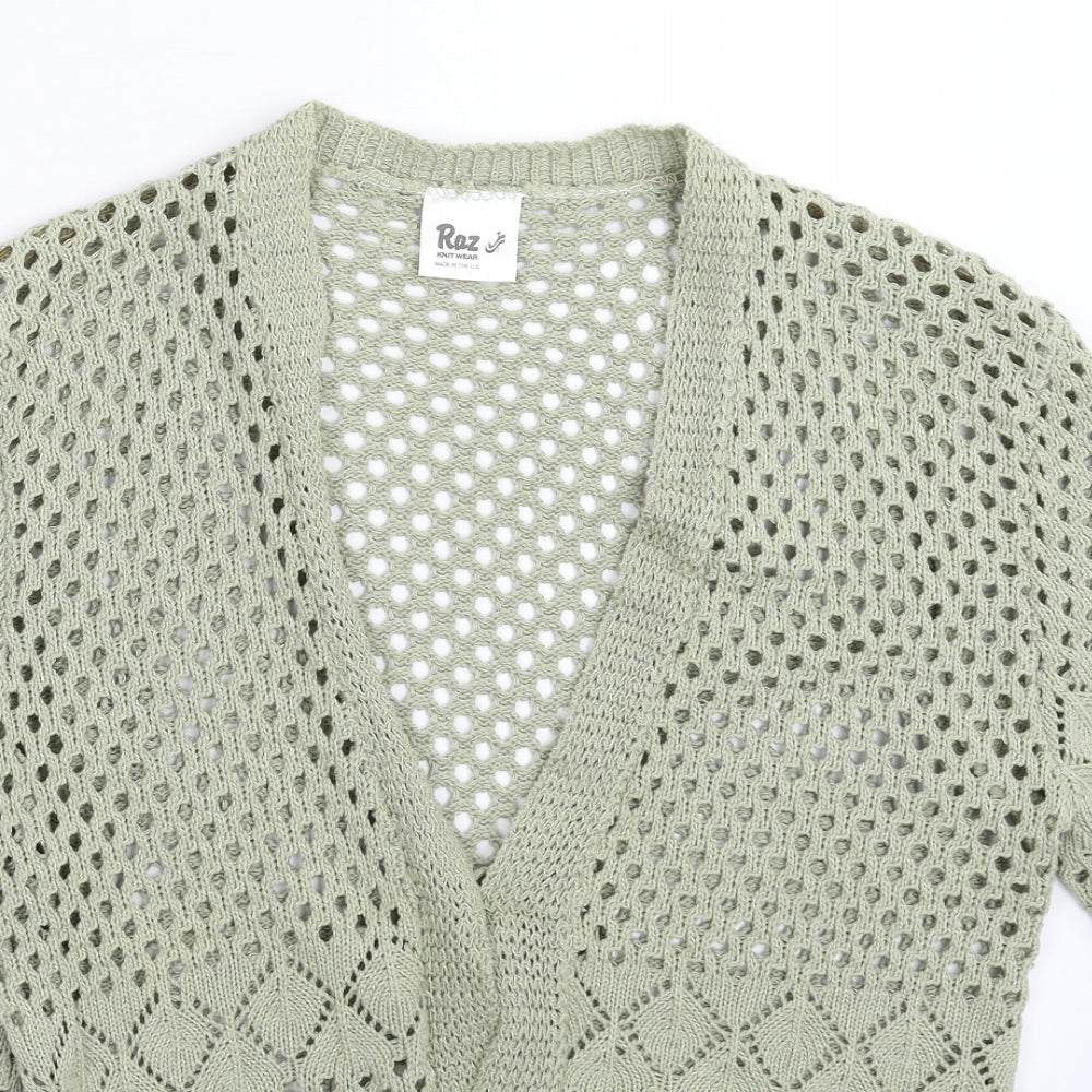 Raz Womens Green  Knit Cardigan Jumper Size S