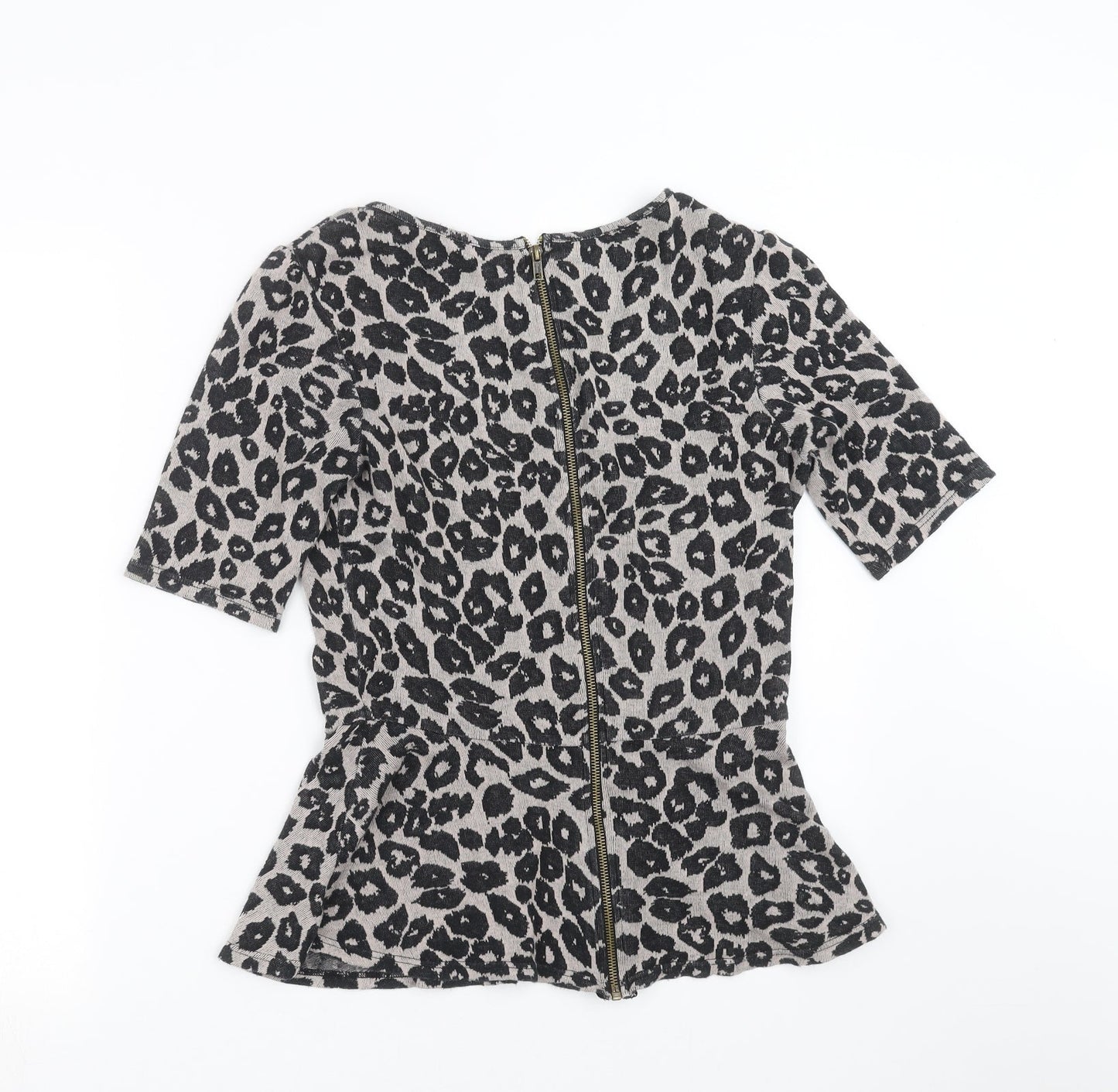 NEXT Womens Black Animal Print Knit Pullover Jumper Size 10