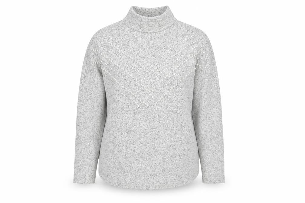 Select Womens Grey  Knit Pullover Jumper Size S  - beaded