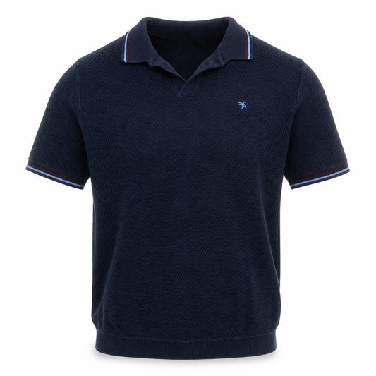 Easy Mens Blue Geometric   Polo Size L