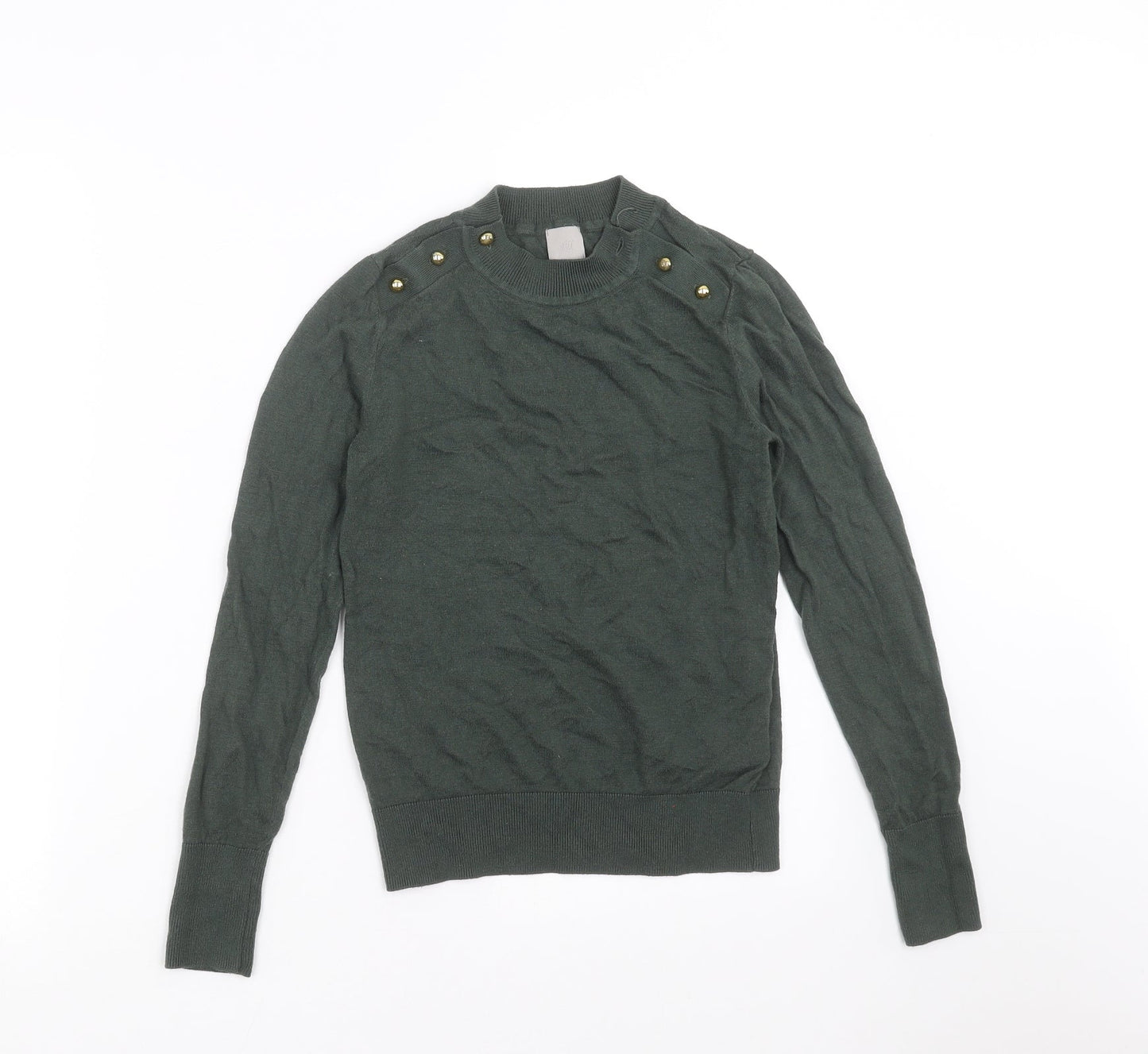 H&M Womens Green  Knit Pullover Jumper Size XS