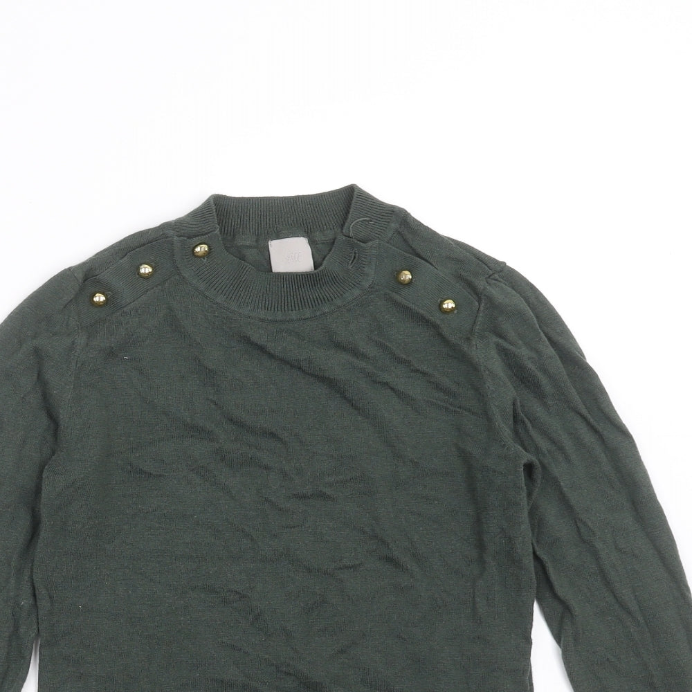 H&M Womens Green  Knit Pullover Jumper Size XS