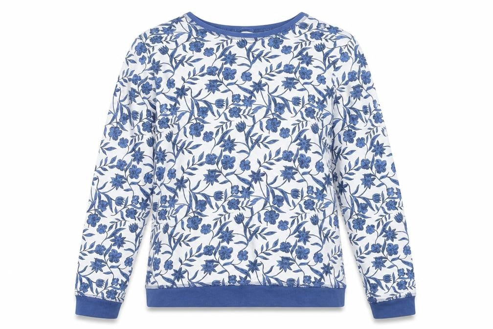 Avenue Womens Blue Floral  Top Pyjama Top Size 8