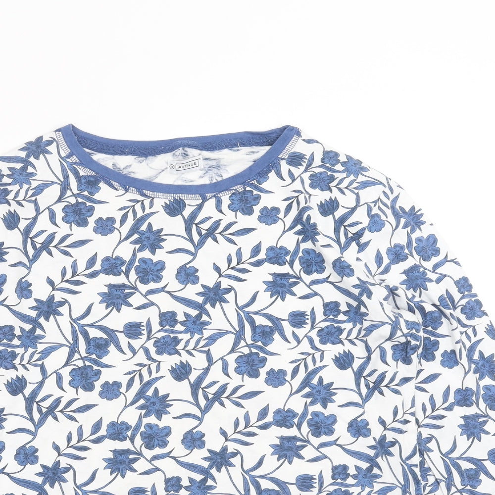 Avenue Womens Blue Floral  Top Pyjama Top Size 8