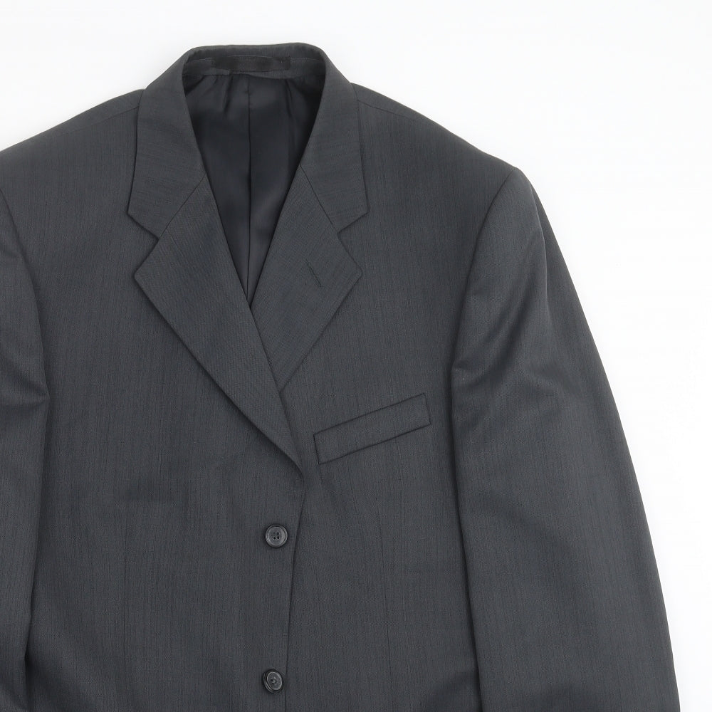 ZANTOS Mens Grey   Jacket Suit Jacket Size 42