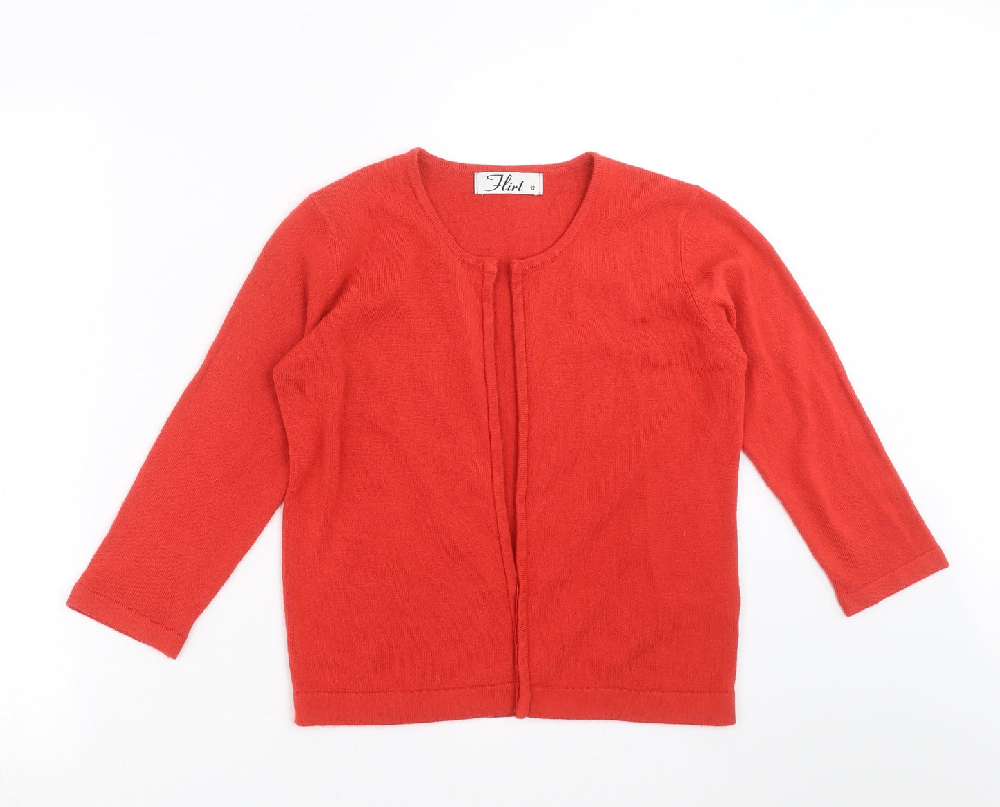 Flirt Womens Red  Knit Cardigan Jumper Size 12