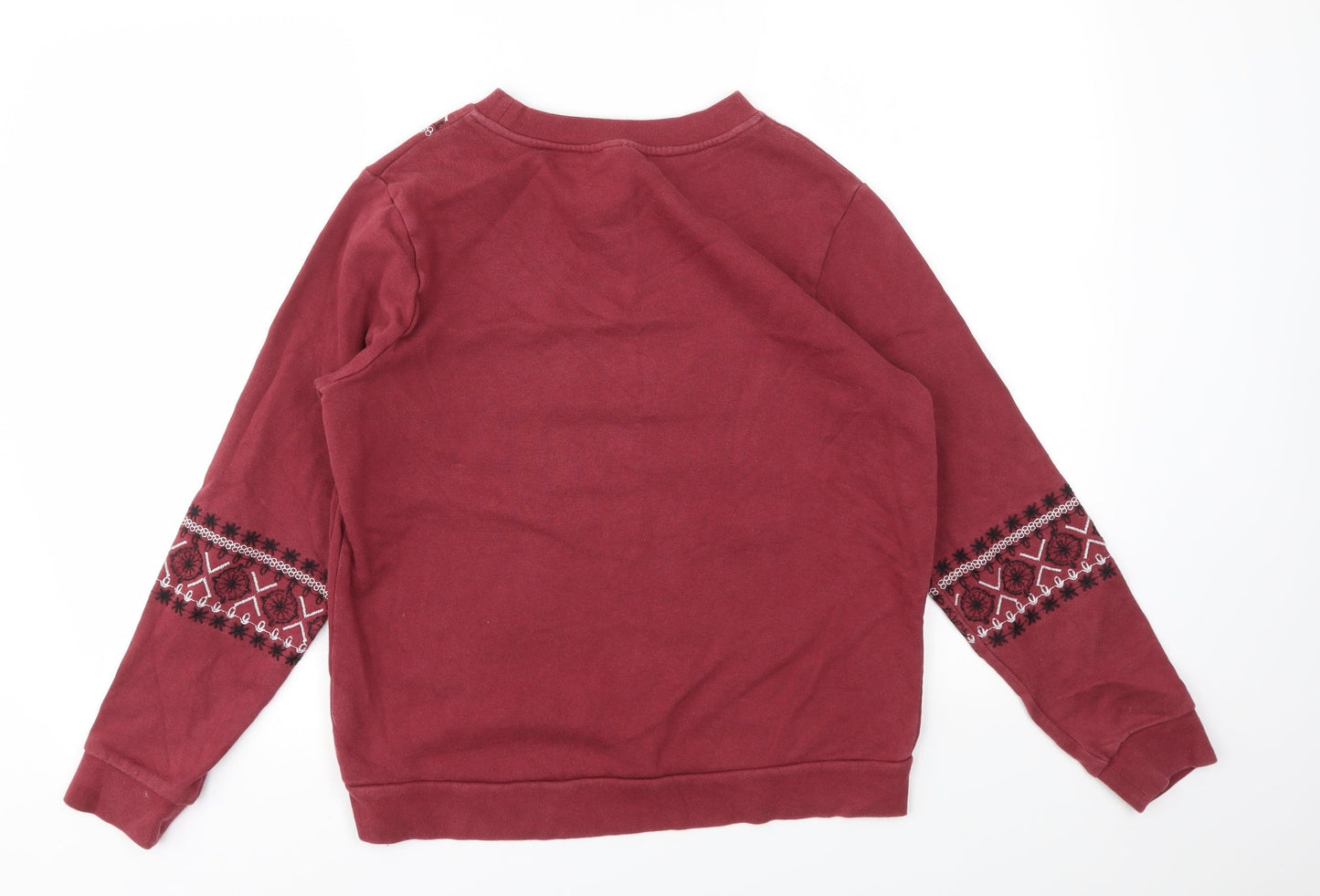 Topshop Womens Red Geometric  Pullover Jumper Size 6