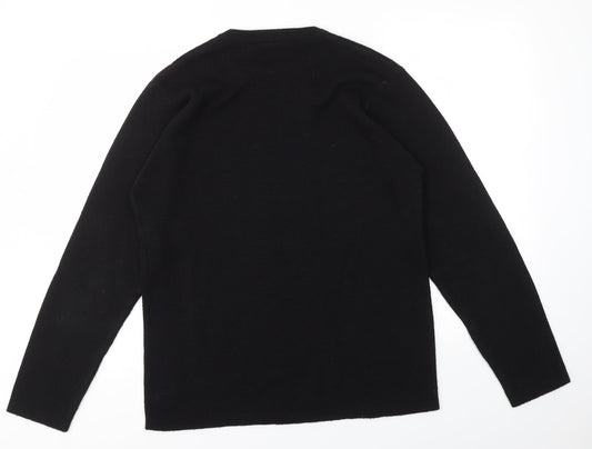 Easy Mens Black Houndstooth  Pullover Sweatshirt Size XL
