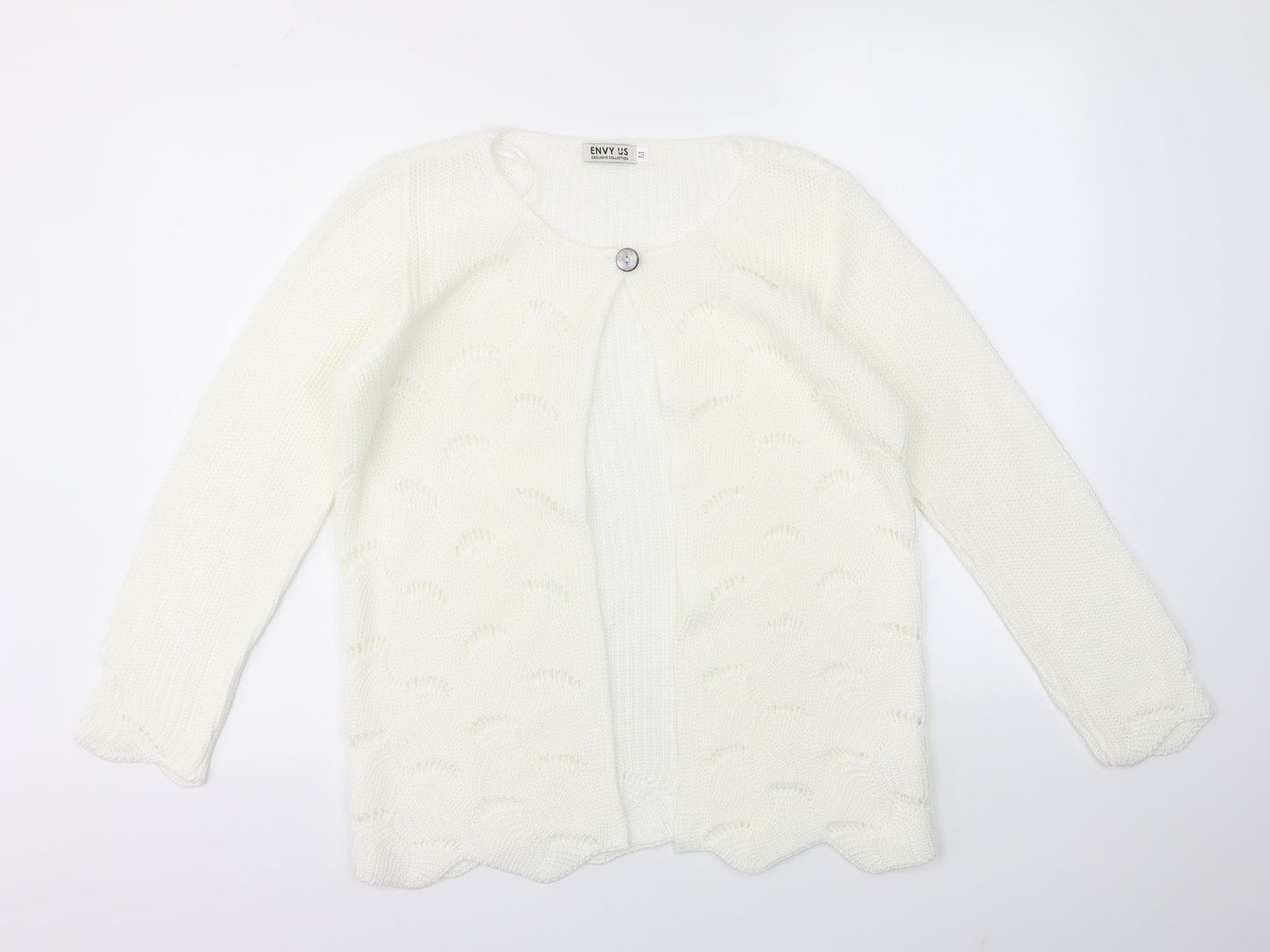 ENVY US Womens Ivory   Cardigan Jumper Size M