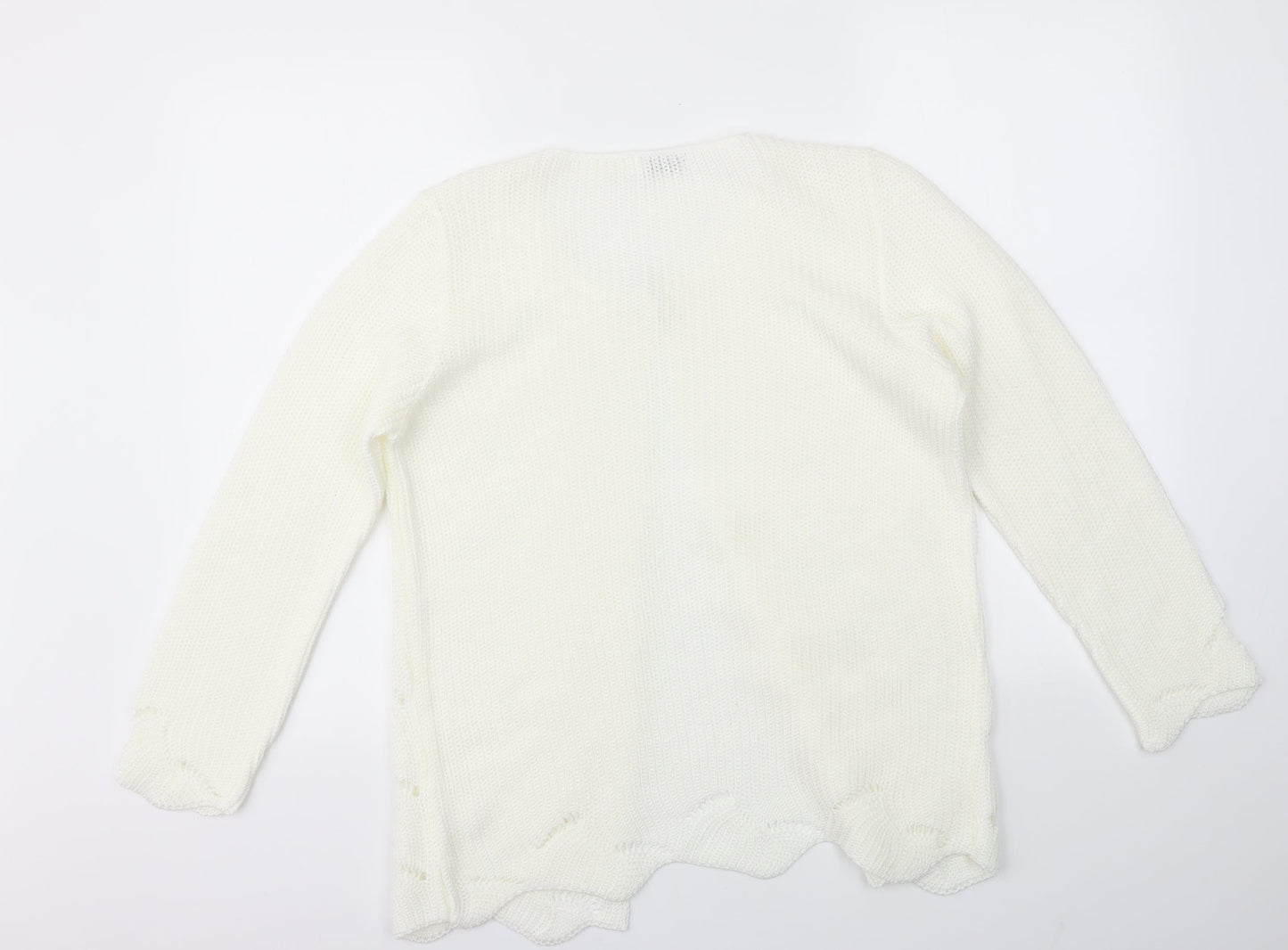 ENVY US Womens Ivory   Cardigan Jumper Size M