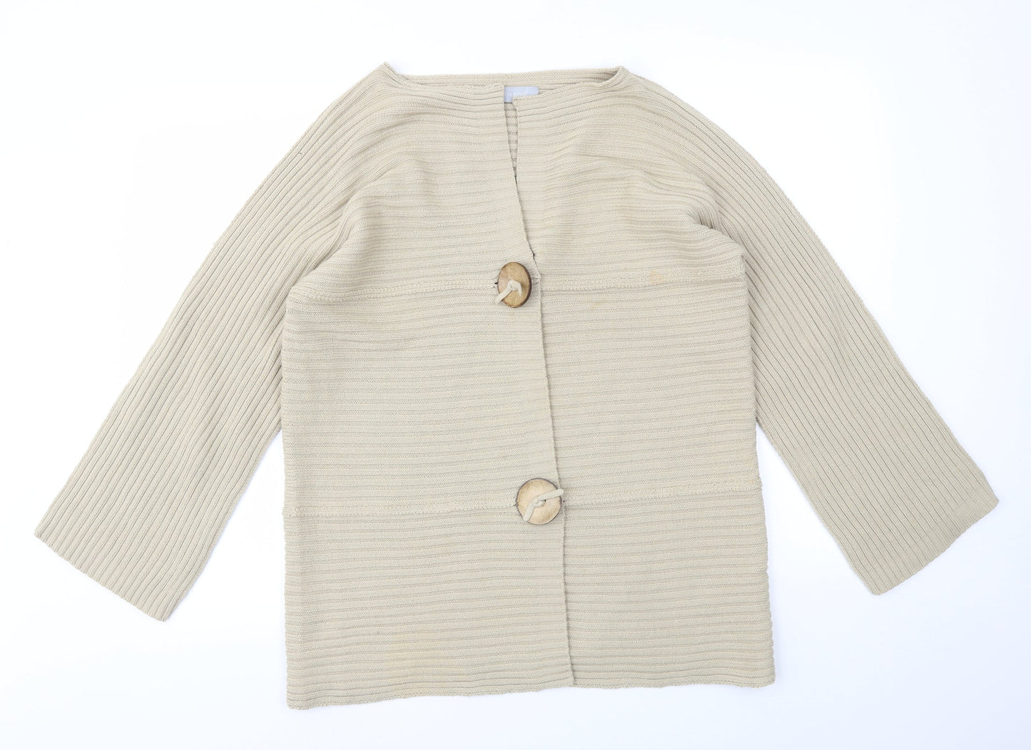 MODERN SOUR Womens Beige Houndstooth  Cardigan Jumper Size S
