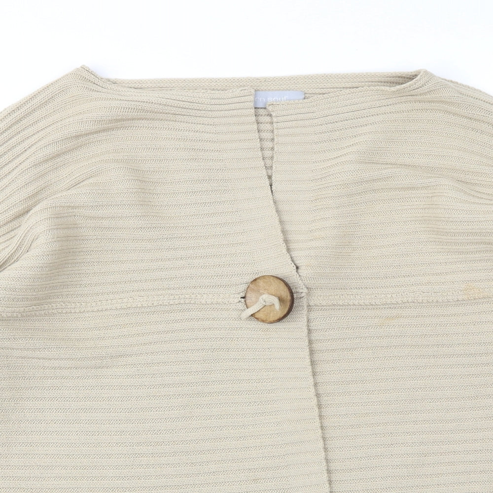 MODERN SOUR Womens Beige Houndstooth  Cardigan Jumper Size S