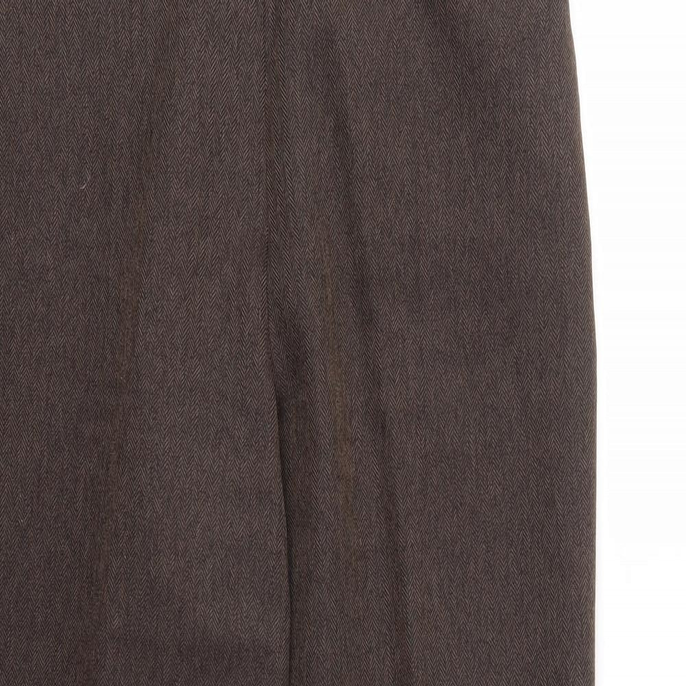 BHS Womens Brown   Trousers  Size 12 L26 in - stretch waistband