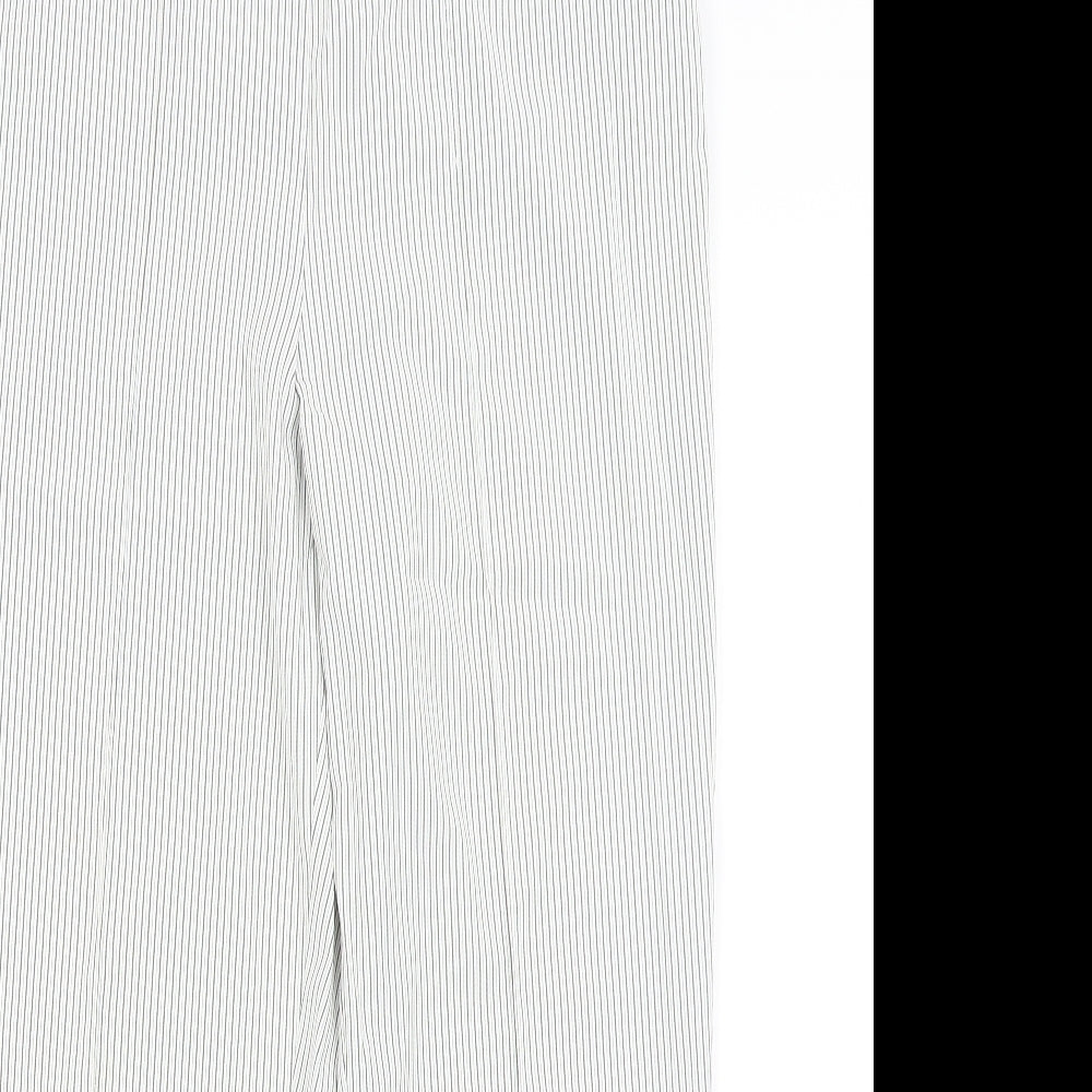 BM, Womens White Striped  Trousers  Size 16 L27 in